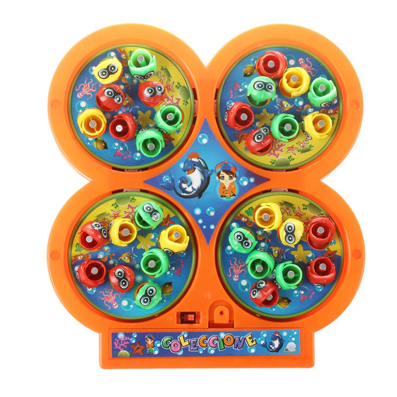 Fiskespil tilfældig farve gå elektrisk roterende magnetisk magnet fiskelegetøj pædagogisk legetøj til børn: Default Title