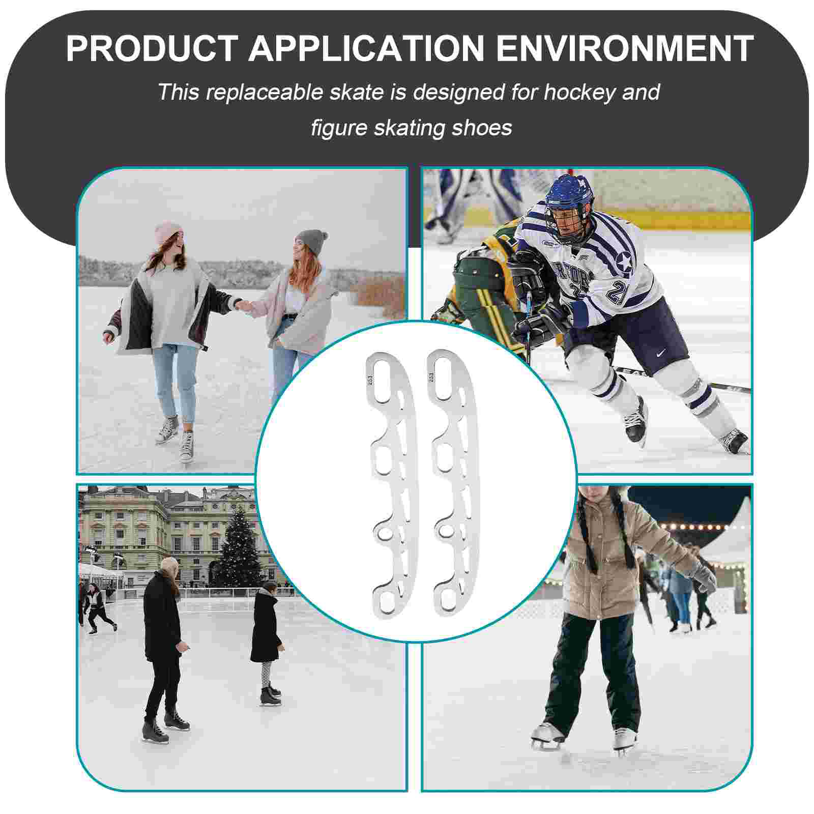 1 Set Metal Skating Blades Skating Shoes Blades Replaceable Skating Blades