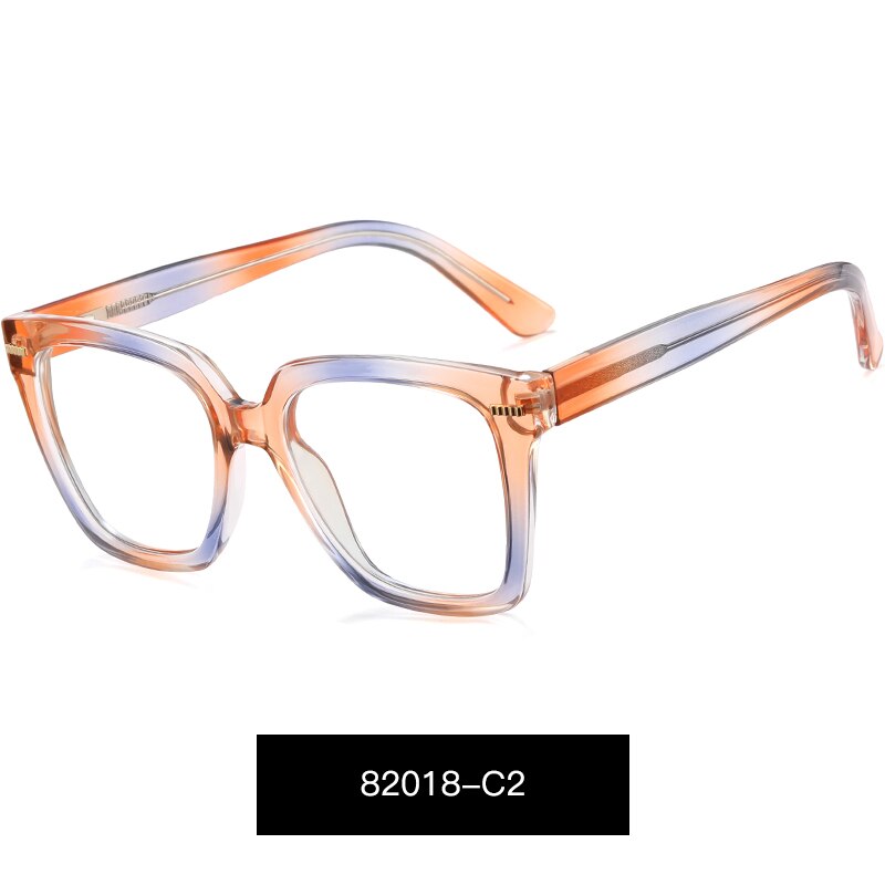 Women Glasses Frame Optical Prescription Eyewear TR-90 Plastic Full Rim Flexible Eyeglasses Man and Woman Colorful: C2