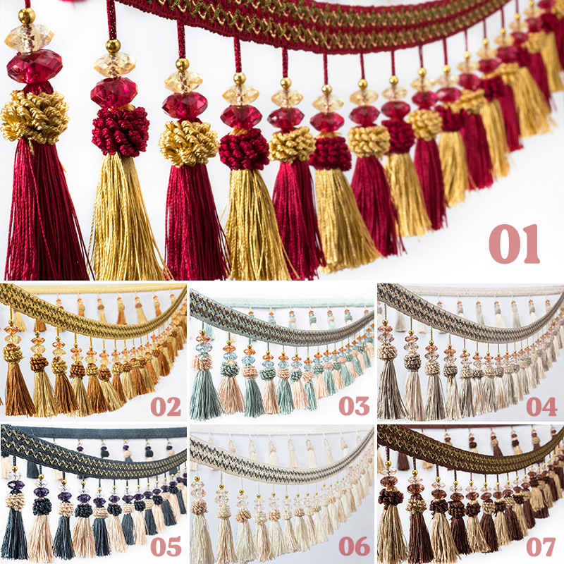 1/2/3/5 Meter Vorhang Quaste Fransen Spitze Kanten Rand Trim Kristall Band Trim Nähen Handwerk Vorhang Kissen Polster Dekor Handwerk