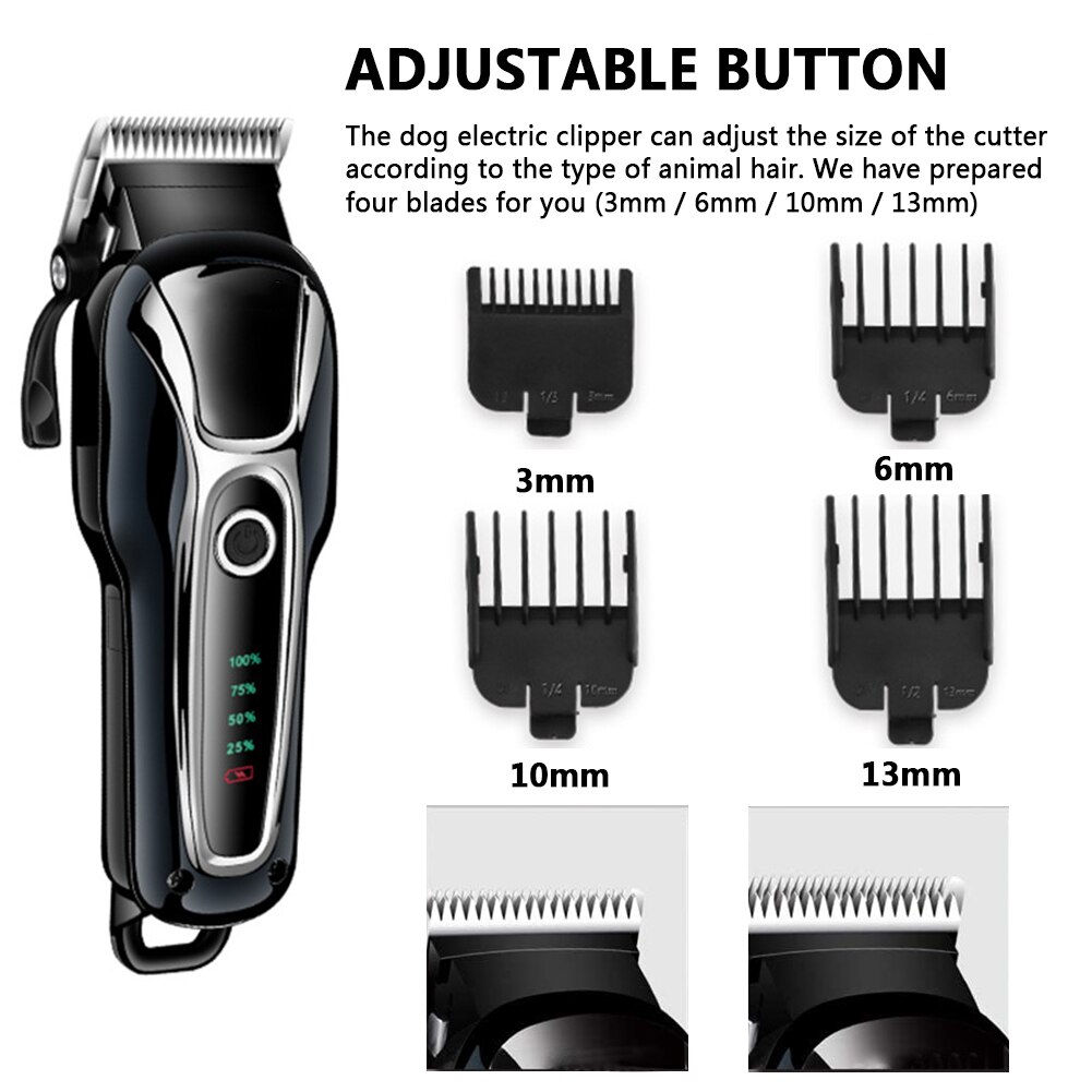 Electrical Dog Clipper Kit EU Plug Rechargeable Dog Trimmer Pet Grooming Tool Set Comb Scissors Hair Trimmer