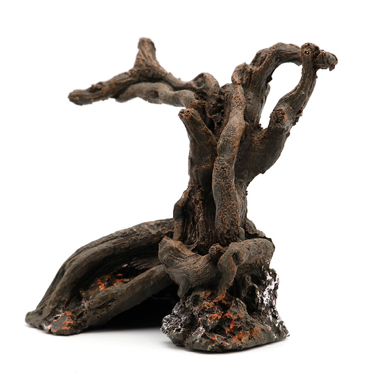 Ornements en bois d'aquarium en résine, accessoires de décoration pour Aquarium, évier, arbre en bois, bol à poissons, méduse, carpe, Reptile, animaux