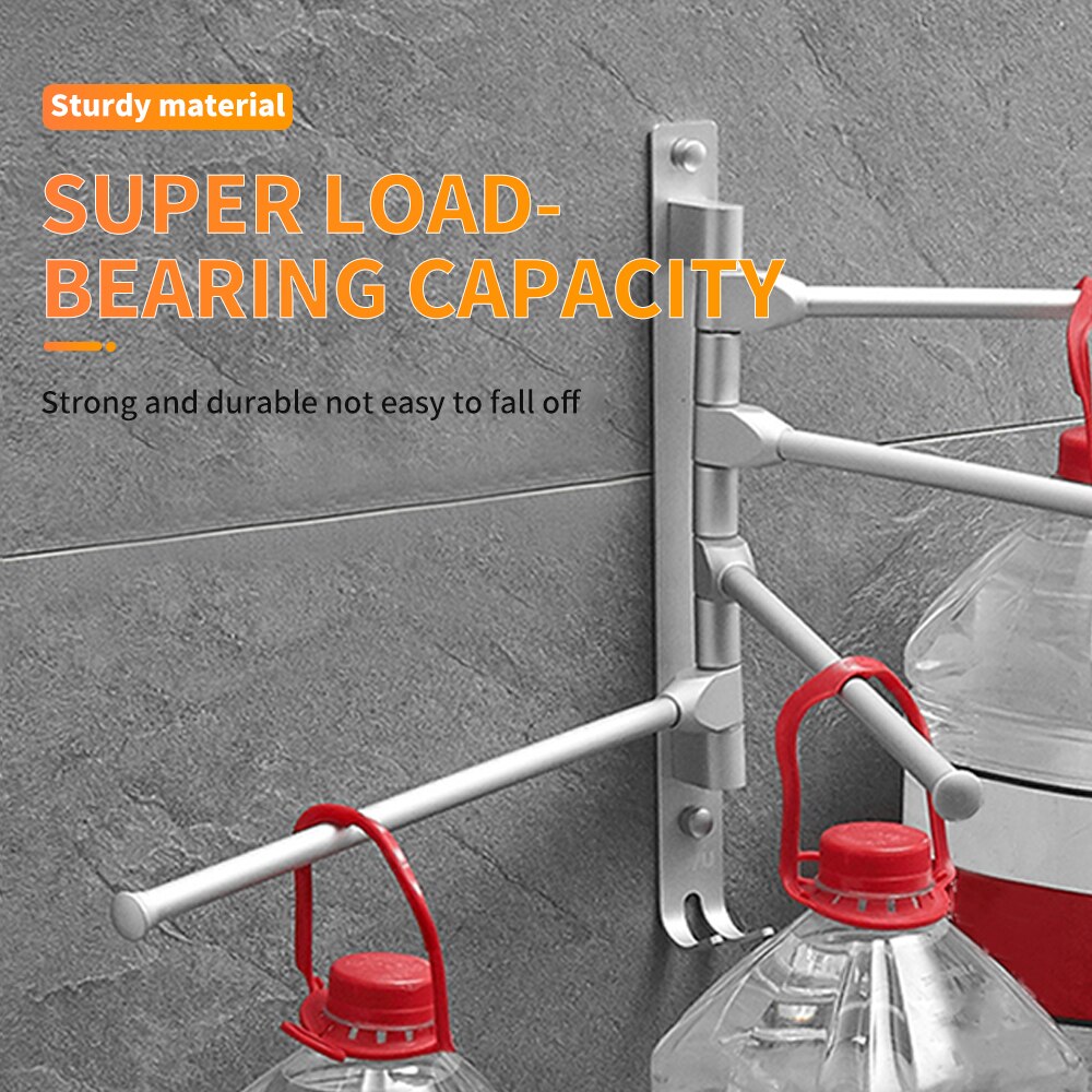 Toallero de baño con 3/barras 4/5 movibles, estante moderno Simple para accesorios de baño, color negro