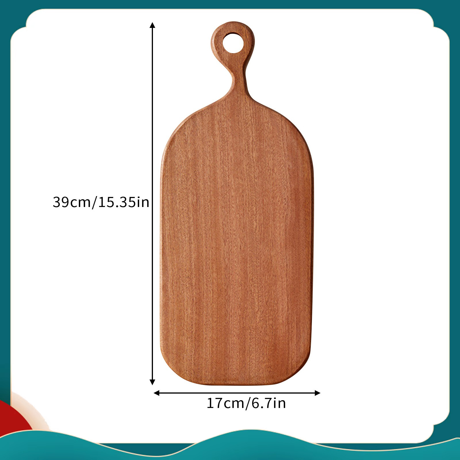 Tabla de cortar de madera tallada, taza de agua y fruta, tabla de cortar de madera, plato de comedor para niños, tabla de cortar, tabla de cortar de carne: Verde claro