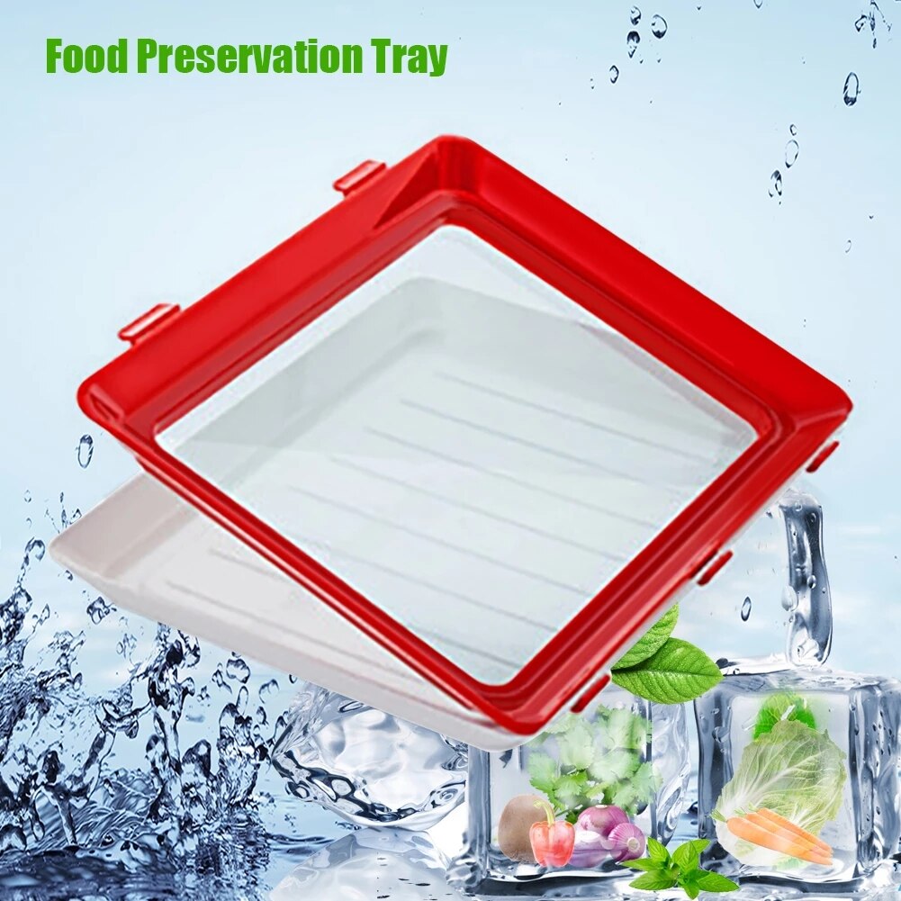5PCS Food Preservation Tray ReusableFood Fresh Storage Container Plate Refrigerator Microwave Healthy Kitchen Tool