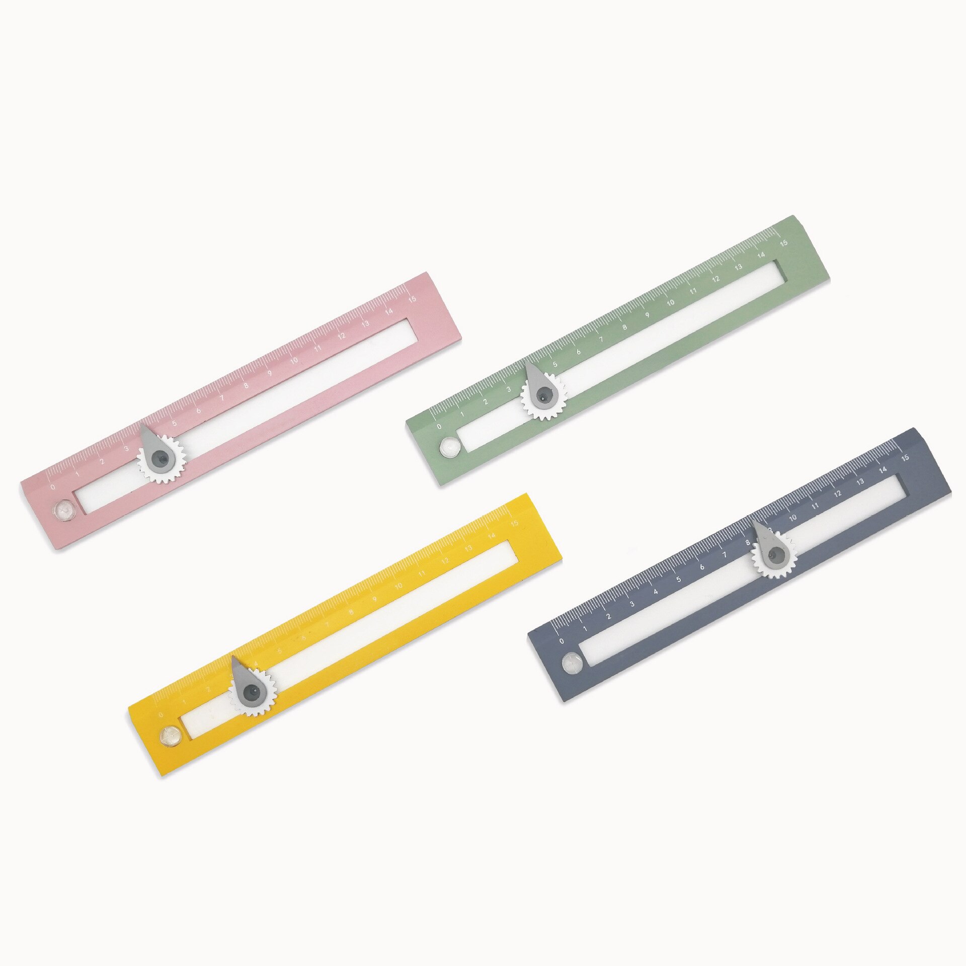 20cm-50cm Office Learning Scale Clear Three Specifications Material Different Plastic Stainless Steel Ruler Compass Ruler: Yellow 15cm