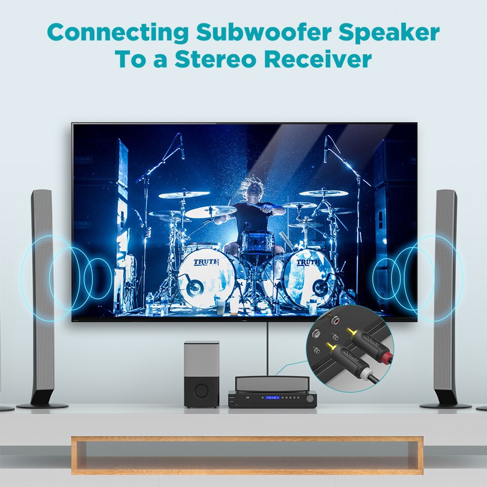 Qgeem rca to rca kaapeli liitin jakaja äänikaapeli rca stereo aux johto televisiolle cd dvd vcd radio äänen vahvistin konsoli