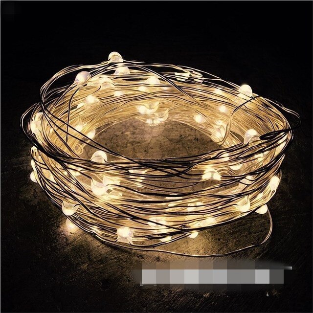 2M 5M 10M Led String Lights Battery Operated Sliver Wire Fairy garland Light,Christmas Outdoor Lights Chain Wedding Patry Decor