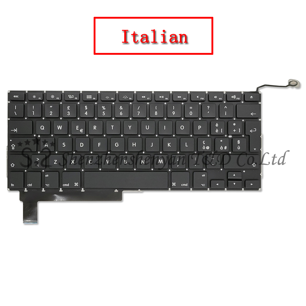 A1286 For Macbook Pro 15" Replacement Keyboard US UK Russian French Spain Japanese Arabic Version Years: Italian