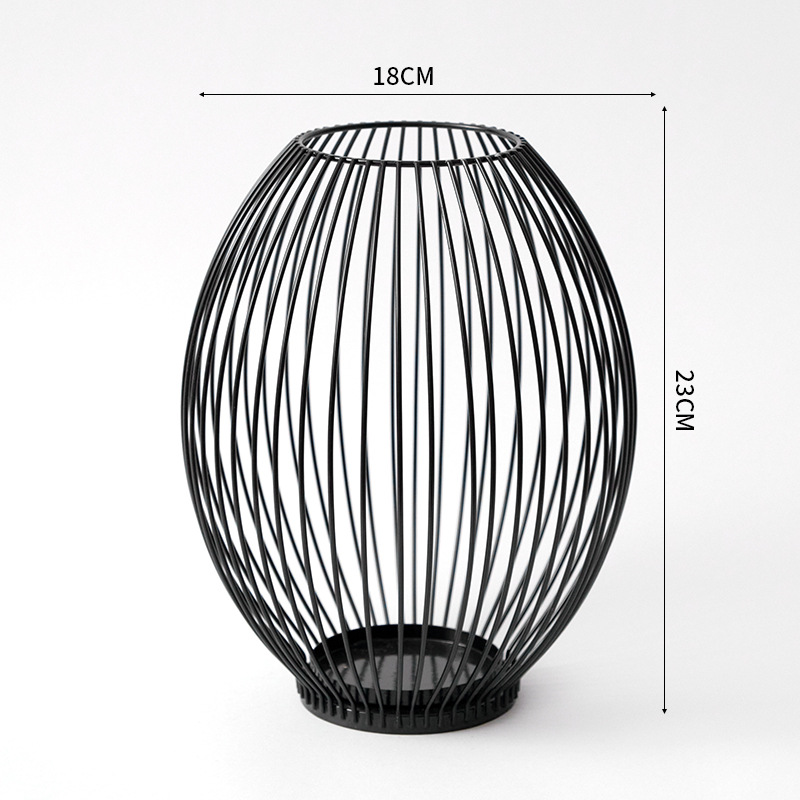 Candelabro de linterna de Metal europeo, adornos de Arte y manualidades, portavelas negro dorado, decoración del hogar: Borgoña