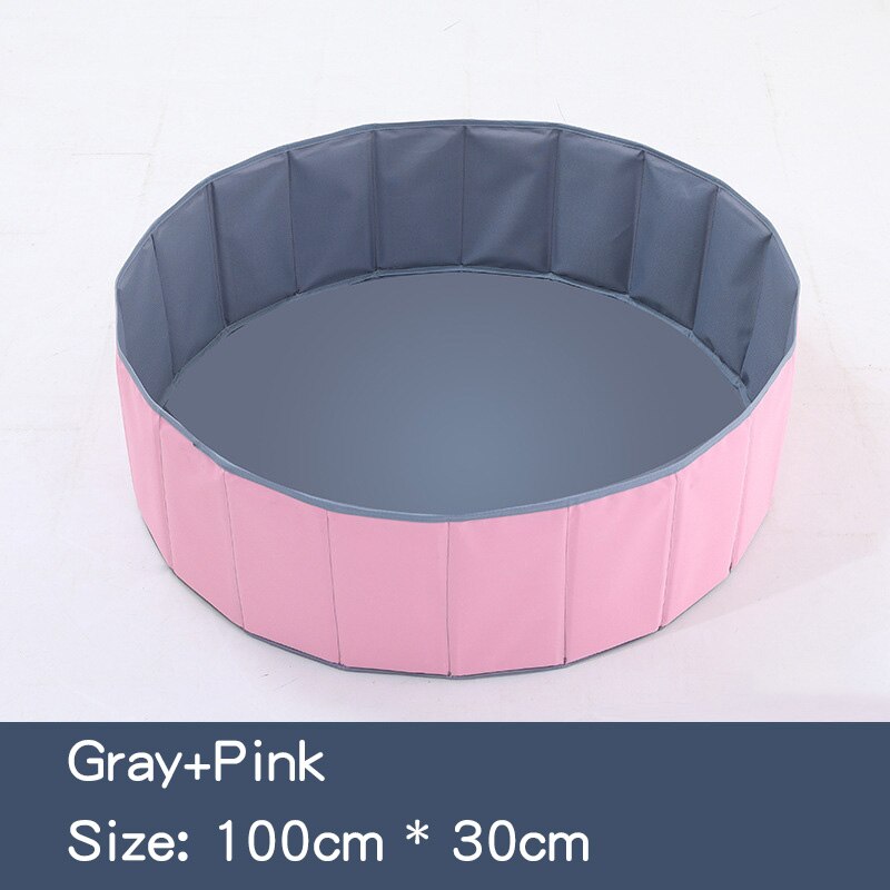 Bambini Pieghevole Oceano Piscina di Palline Pit Bambino Recinzione Parco Giochi Al Coperto Lavabile Anti-Skid facile da Memorizzare Palla da Biliardo Per Bambini regali: pink-gray 100cm