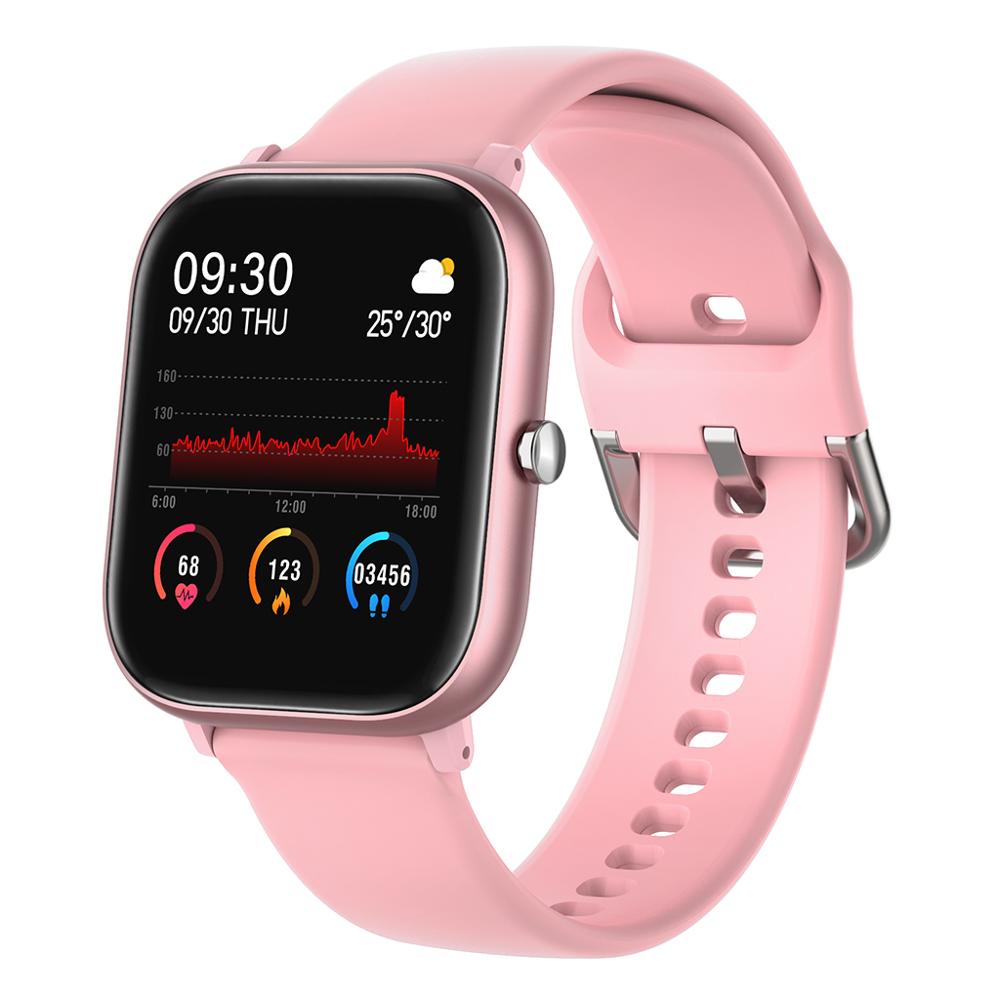 P20 smart ur armbånd pulsmåler skridttæller fitness tracker sport smartwatch skridttæller kaloritæller skridttæller: Lyserød