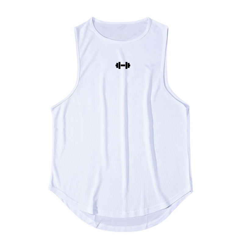 Zomer Heren Gym Tank Top Fitness Training Kleding Sneldrogend Los Bodybuilding Mouwloos Shirt Heren Mode Basketbal Vest: M / WHITE