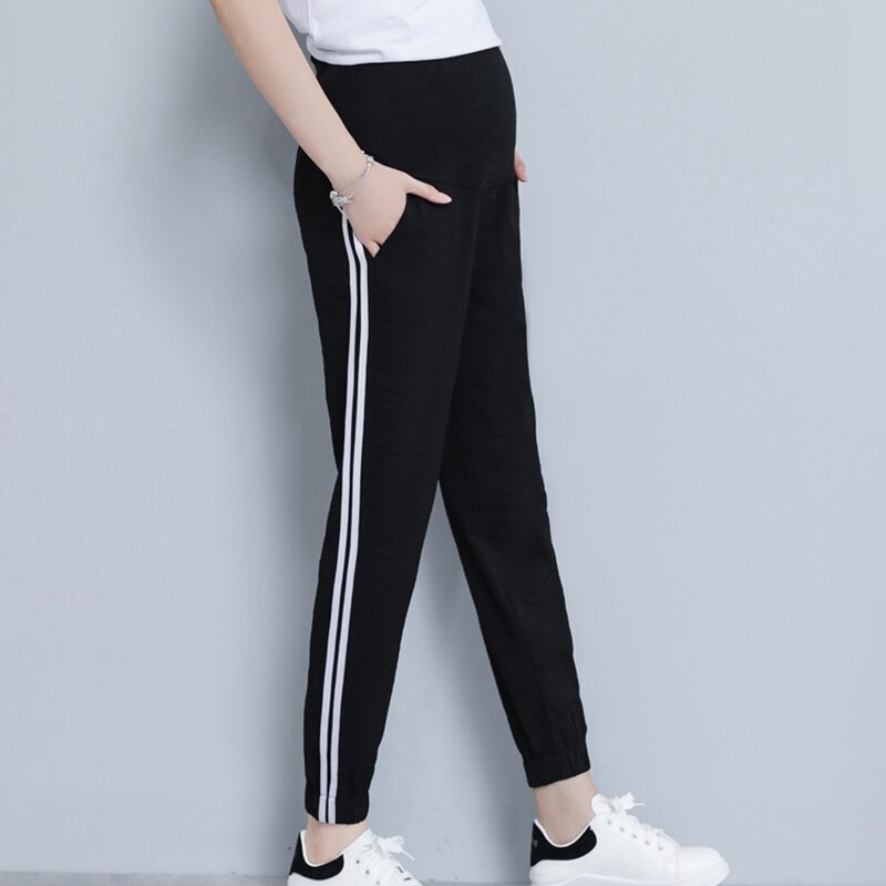 Mutterschaft frühling herbst Harlan Jogger Hosen Schwangere Frauen Streifen Hosen kleidung Schwangerschaft lässig Bauch verlieren sommer Gamaschen
