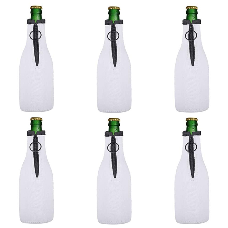 Beer Bottle Cover Sleeve Neoprene Beer Cooler Cover Insulator Sleeve with Zipper for 12 Oz/330Ml Bottles,Party: Purple