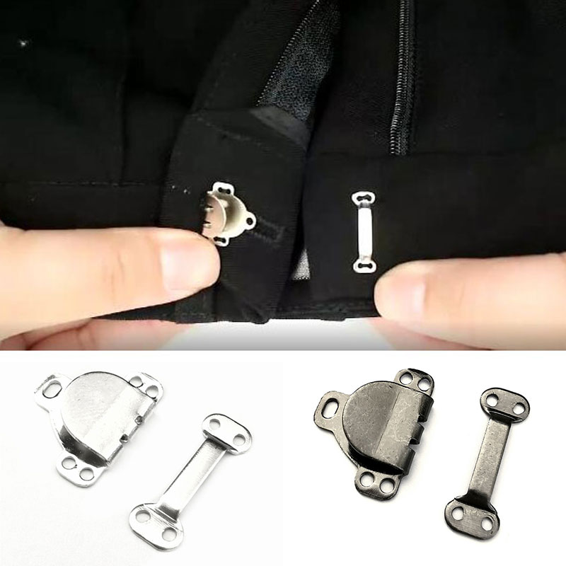 Gancho Invisible para pantalones, gancho de botón, gancho de cintura retráctil, botón de cintura, accesorios de costura de ropa, paquete de 10 Uds.
