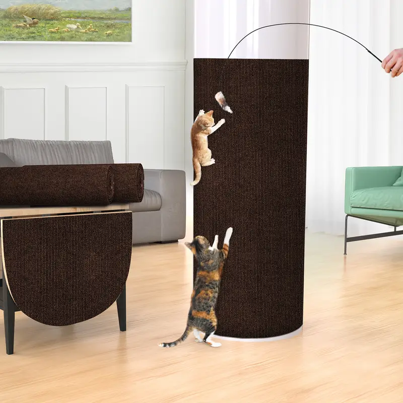Self-Adhesive Cats Scratch Board Wall Anti Cat Scratch Carpet Mat Trimmable Cat Carpet Prevent Cat Scratcher Furniture Protector: L / Blue