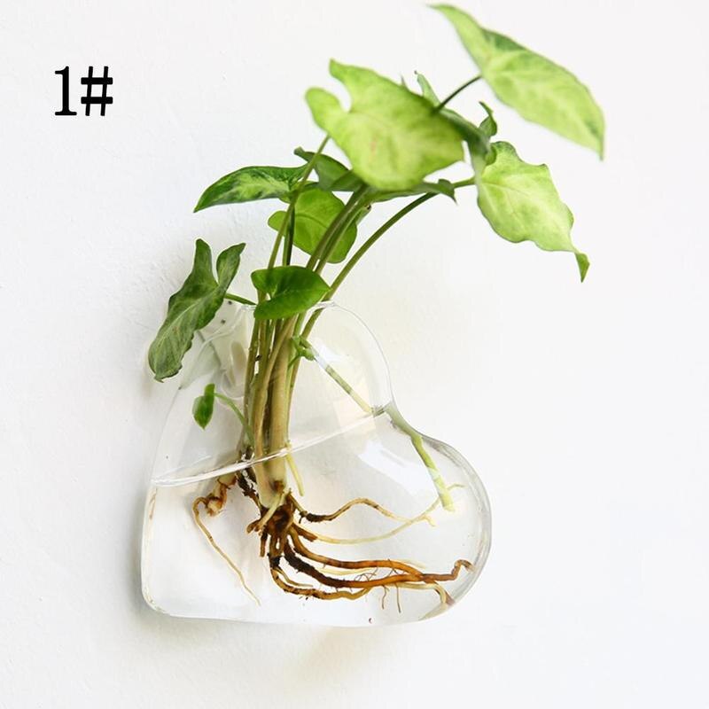8 Shapes DIY Clear Hanging Glass Vase Flower Plants Terrarium Wall Fish Tank Aquarium Container Homw Decor