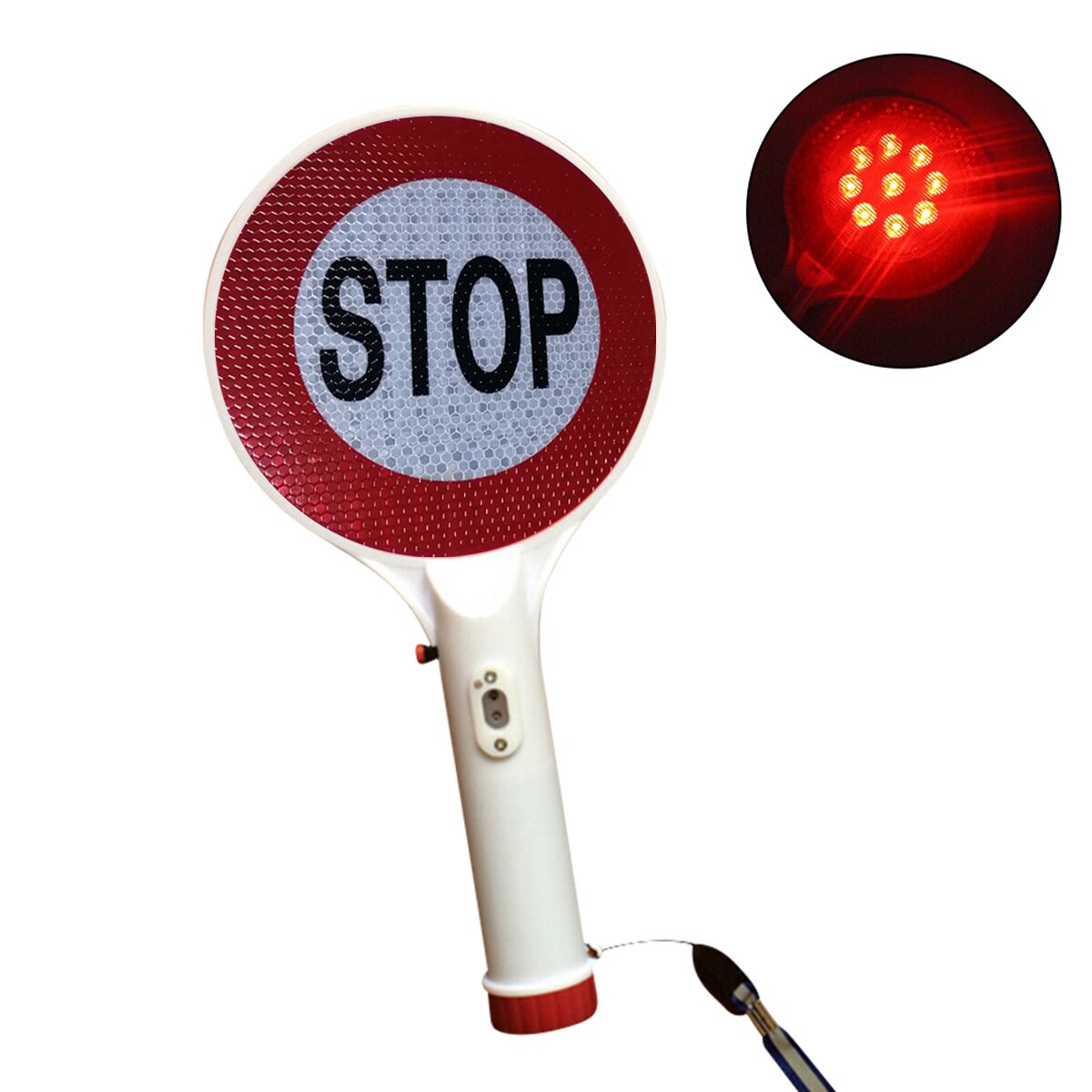 Handheld LED Traffic Sign Stop Light Rechargeable Car Warning Sign Flashlight Car Stop Warning Sign For Traffic Control: EU plug