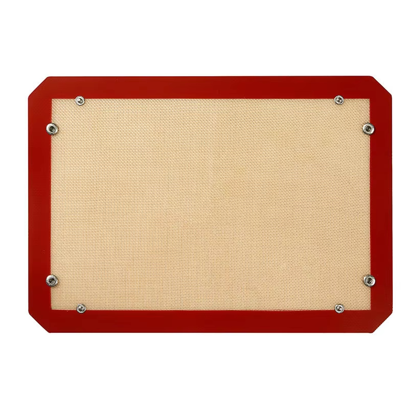 Draagbare oven bakmat, siliconen bakmat met knop, hittebestendige deegmat, herbruikbare, veilige en betrouwbare keukenbakbenodigdheden.: Roze