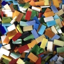 100g DIY Mixed Color Mosaic Inlay Tiles Wall Handmade Materials Glass Mica Piece Regular Collage Material Craft ZXY9798