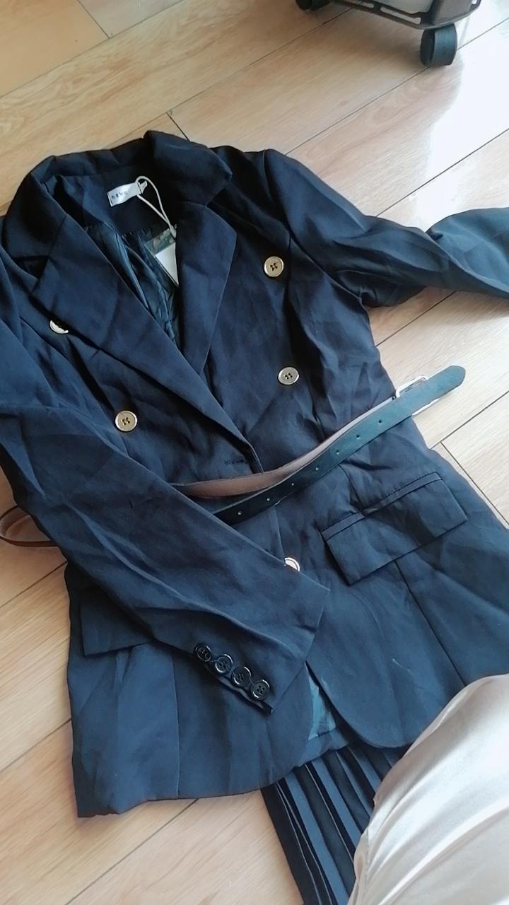 Con cintura! Set di abbigliamento donna autunno primavera moda ufficio cappotti da donna Blazer e gonne lunghe a pieghe eleganti Set di abiti NS87