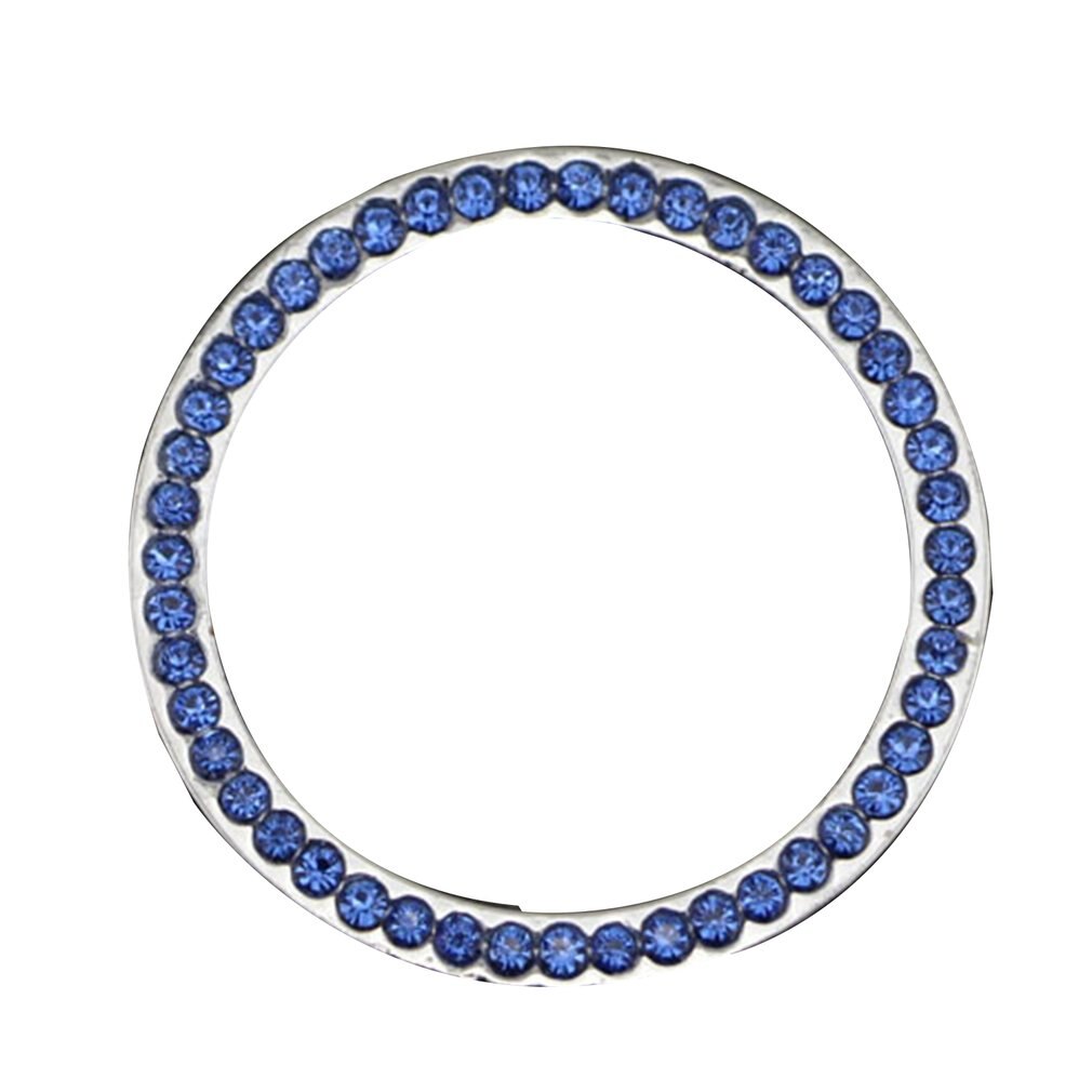 Luxury Bling Rhinestone Start Engine Decorative Decal Universal Car Styling Start Stop Button Ignition Key Ring: blue