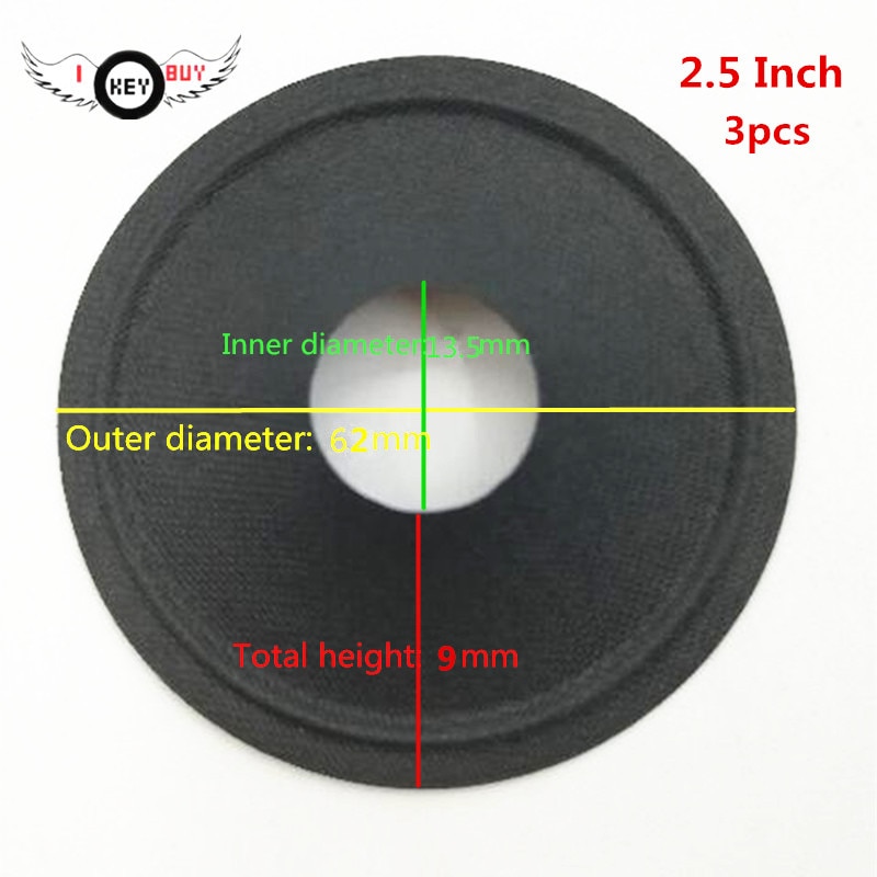 3 Pcs/lot 2.5 Inch Speaker Paper Cone Tweeter Pure Cones Basin 62 MM 13.5 MM Core 10.5MM Height DIY Repair Parts