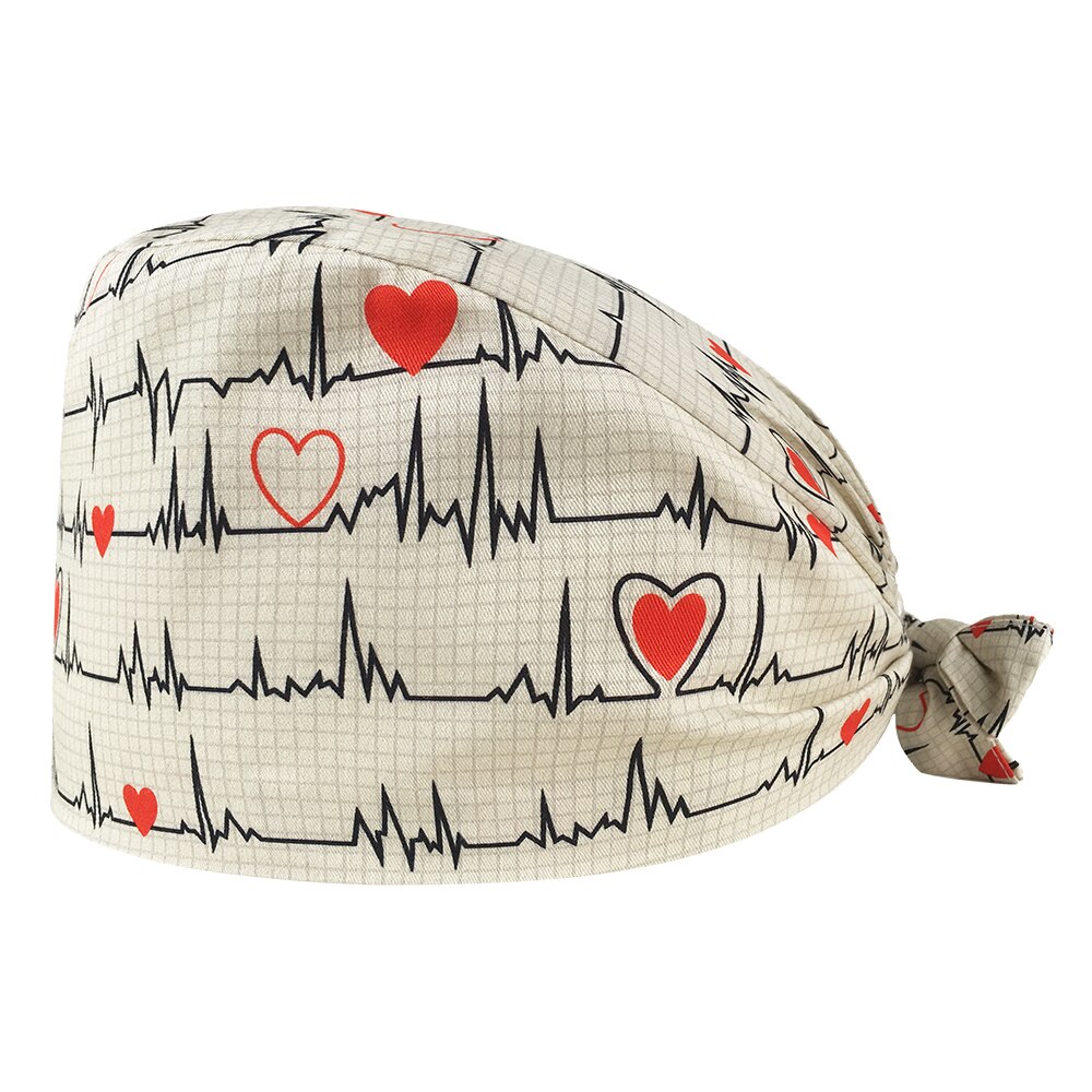 Gorro de algodón para laboratorio, gorros quirúrgicos para esteticista, gorros de laboratorio, gorras de salud para la agencia de aseo de mascotas, gorros de matorrales impresos: 22143