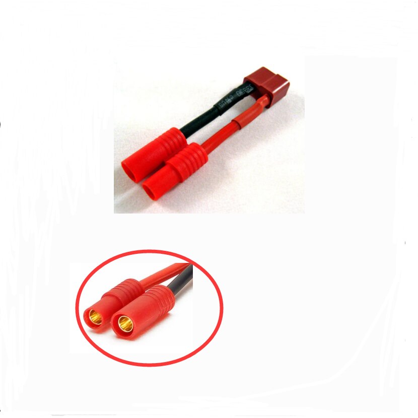 HXT – connecteur bullet vers Deans, convertisseur mâle/femelle de 3.5mm, avec câble de chargement en Silicone de 14awg/50mm, adaptateur de batterie, 1 pièce