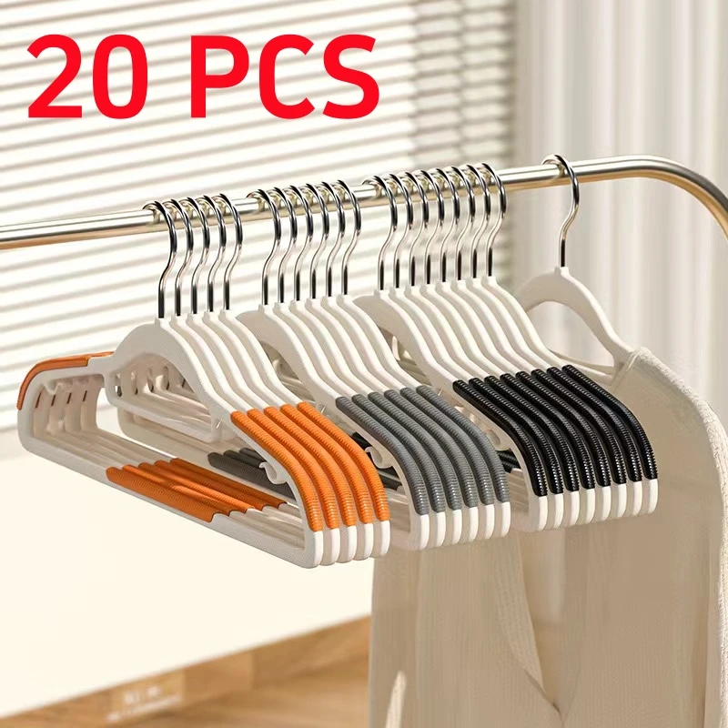 Cintre domestique multifonctionnel humide et sec, noir/Orange/gris, adapté aux vêtements suspendus, garde-robe de chambre à coucher, 10/20 pièces