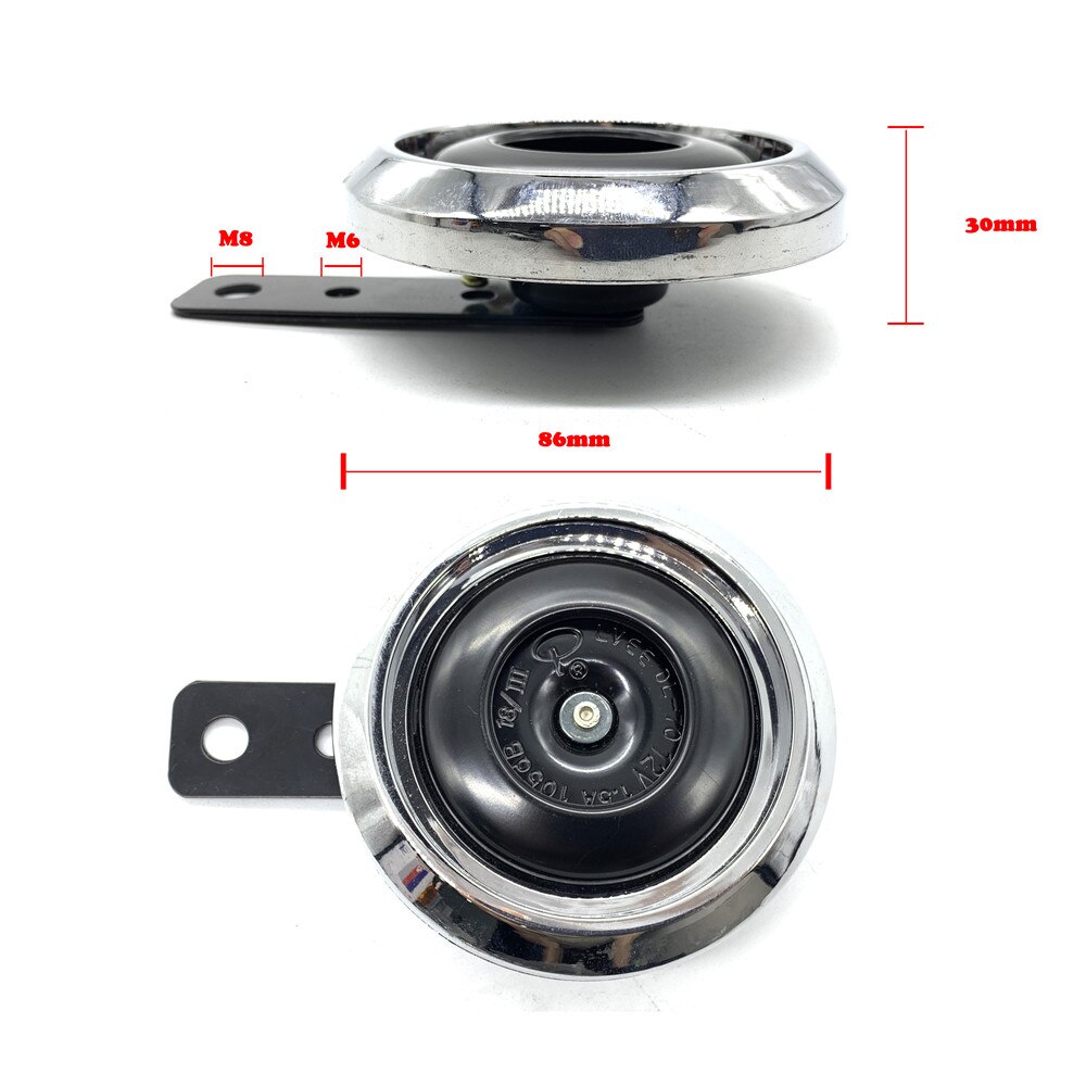 Bocina eléctrica para motocicleta DC 12V, bocina cromada resistente al agua, bocina clásica para vehículo de motocicleta con cubierta Universal