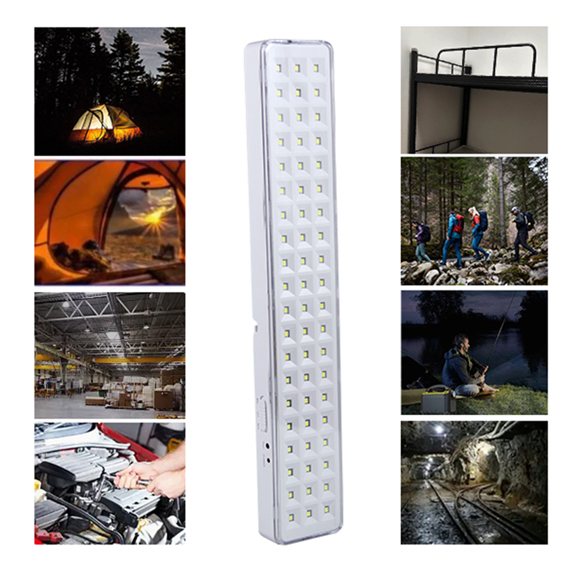 Luz de evacuación de emergencia Lámpara de incendio portátil de 60 LED Lámparas de emergencia montadas en la pared Iluminación recargable para uso en fallos de energía