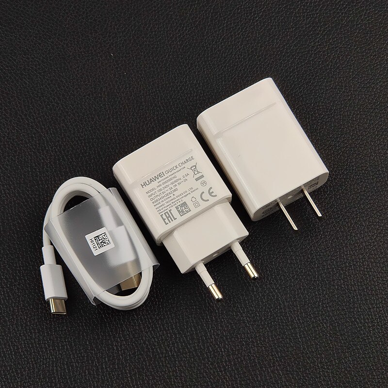 Oryginalna szybka ładowarka Huawei QC2.0 9V 2A ue wtyczka kabel Usb 3.1 typu C szybka ładowarka do P20 lite P9 P10 Nova 3 smartphone