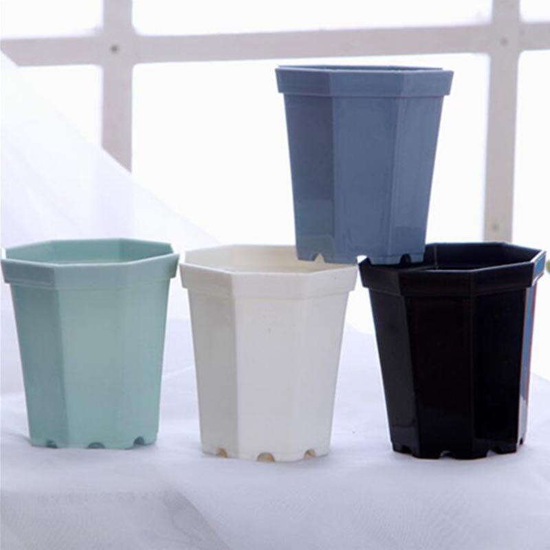 4 stk moderne plast firkantet plante urtepotte urt hjemmehave planter kontor skrivebord sukkulent plante krukker havearbejde dec potter: 4 stk. blandingsfarve / 10 x 8 x 9.5cm