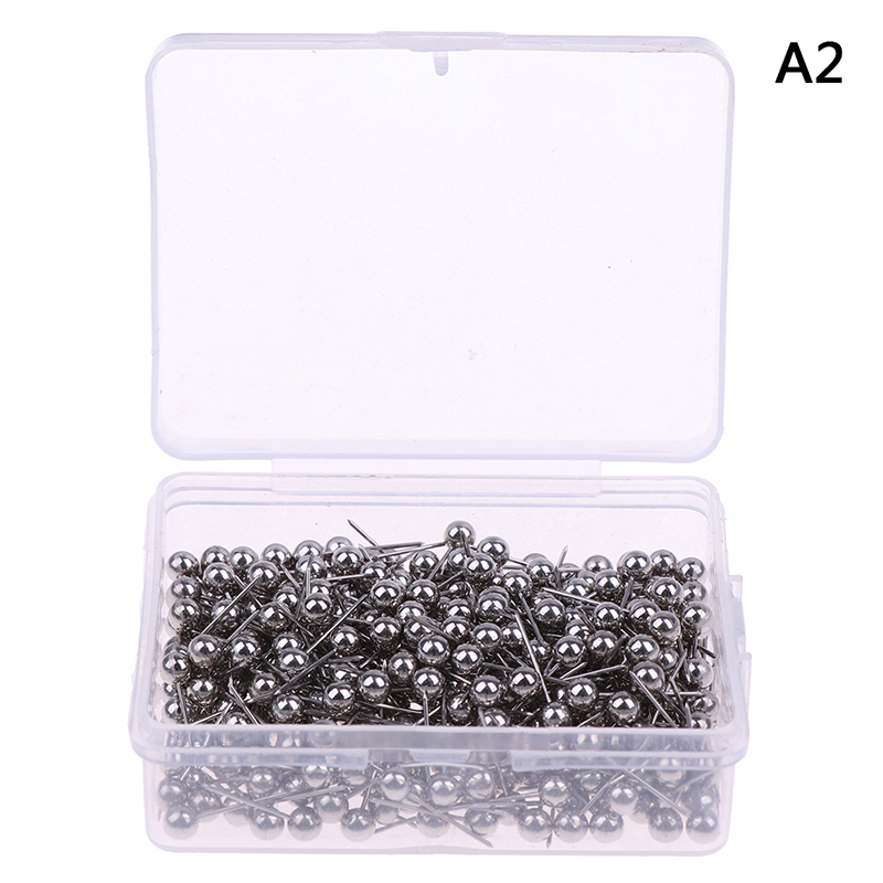 400pcs Round Plastic Head Steel Point Push Pins Map Thumb Tacks Pin Office School Supplies: A2