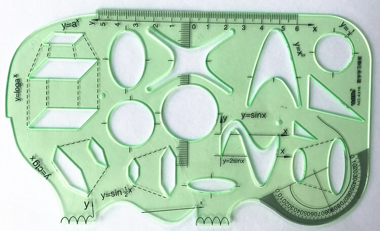 1PC Engineering drawing ruler Item Curve Template ruler office and school Painting measuring tools: k 4316