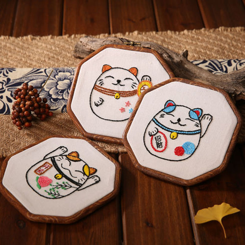 Tecknad katt broderi kit gör-det-själv handarbete korsstygn set handarbete konst hantverk sömnad broderi väggmålning heminredning