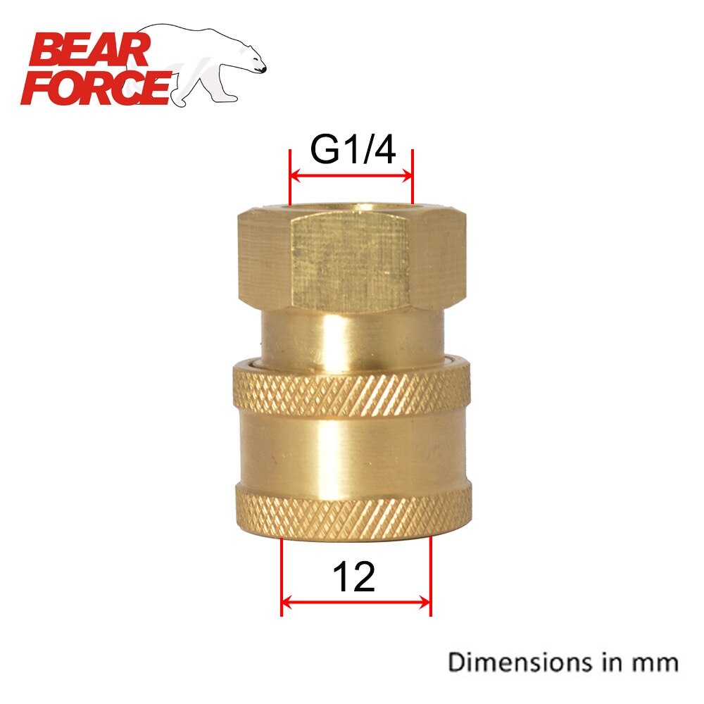 High Pressure Washer Car Washer Brass Connector Adapter Coupler G1/4 Female + 1/4" Quick Disconnect Release Socket Fitting