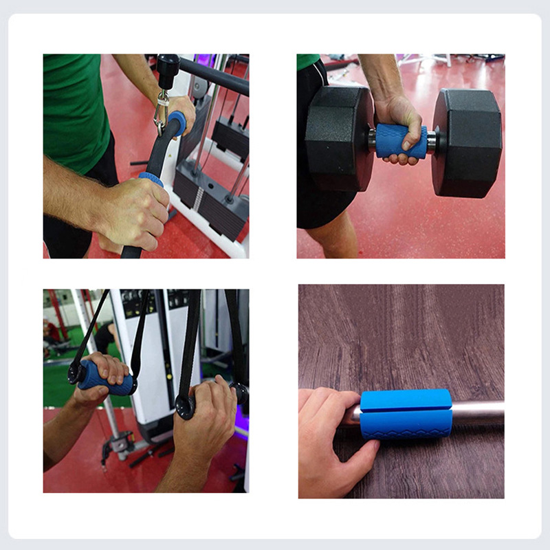 1 Paar Langhantel-Hantelgriffe, dicke Stangengriffe, Crossfit-Silikon-Anti-Rutsch-Pad, zum Hochziehen, Gewichtheben, Kettlebells, Fett Griff