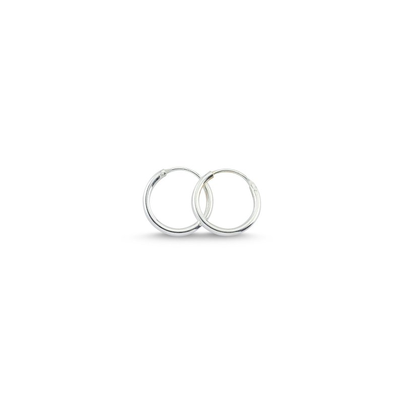 Angemiel 925 argent 9mm boucles d'oreilles anneau