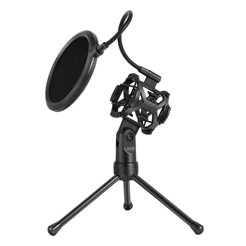 Mikrofon pop filter holder stick desktop stativ stativ anti-spray net kit ps -2