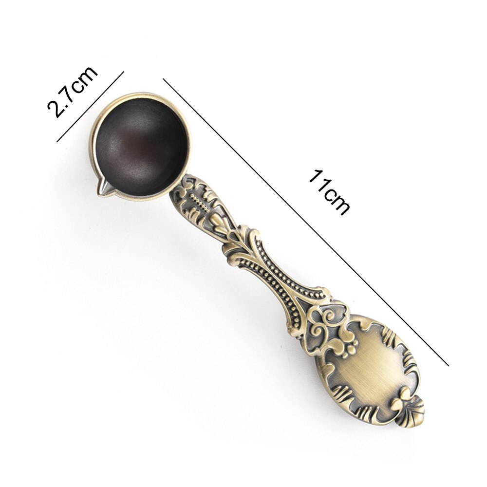 Anti Zegellak Lepel Houten Handvat Retro Wax Stempelen Lepels Uitnodigingskaarten Decoratieve Postzegels Craft: D