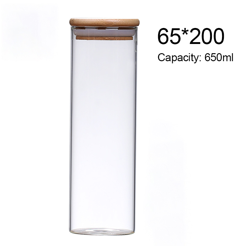 Bocaux pour céréales en vrac, stockage dans la cuisine, bouteille en verre scellé, récipient alimentaire, couvercle en bois, grains de café, épices, sucre, organisateur