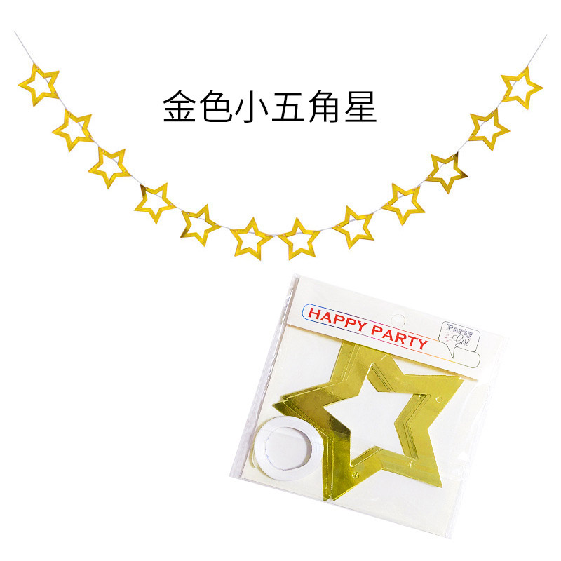 Glitter Stars Garland Banner Decoration Star Hanging Bunting Banner for Graduation Wedding Birthday Christmas Party Supplie: MULTI