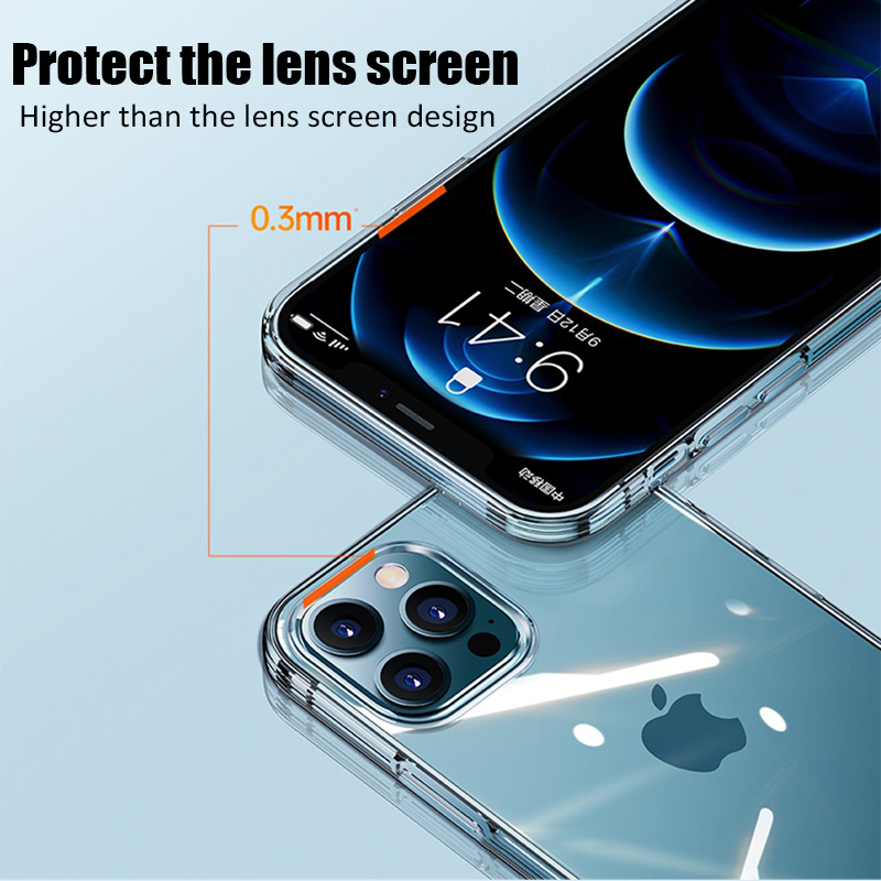 Ultra fino claro caso de telefone para iphone 11 12 13 14 15 16 pro max plus 13 mini x xr xs 16e silicone macio transparente capa traseira