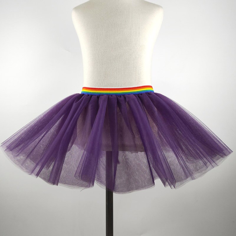 Nowy tęcza dziewczynek tutu spódnica baleriny Pettiskirt puszyste dzieci spódnica balet na imprezę tańca księżniczka dziewczyna tiul ubrania: ciemny purpurowy / 3-8Y (100-120cm)
