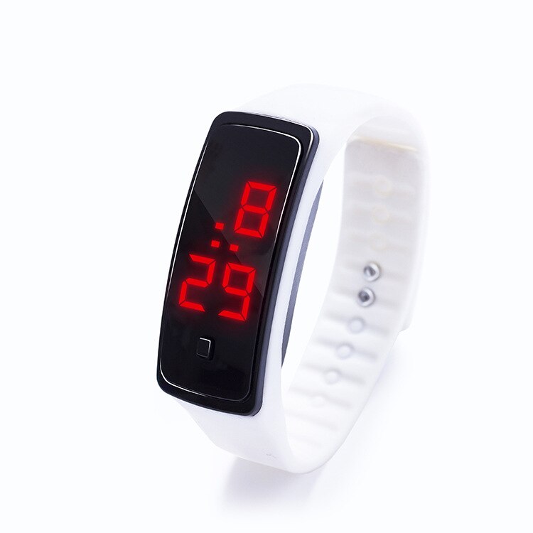 13 kleuren heren dames rode led horloges siliconen dames armband led horloge led digitaal meisjes sporthorloge relogio masculino: Wit