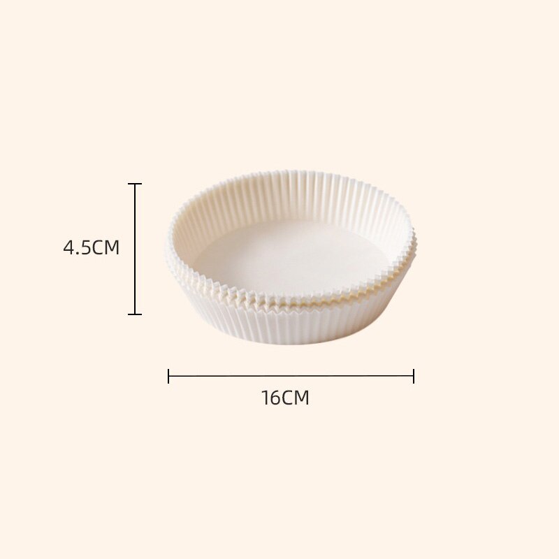 50 Stuks Wegwerp Lucht Friteuse Papier Liner Non-stick Mat Perkament Houtpulp Stoomboot Ronde Papier Liner Bakpapier keuken Tool: white 50pcs