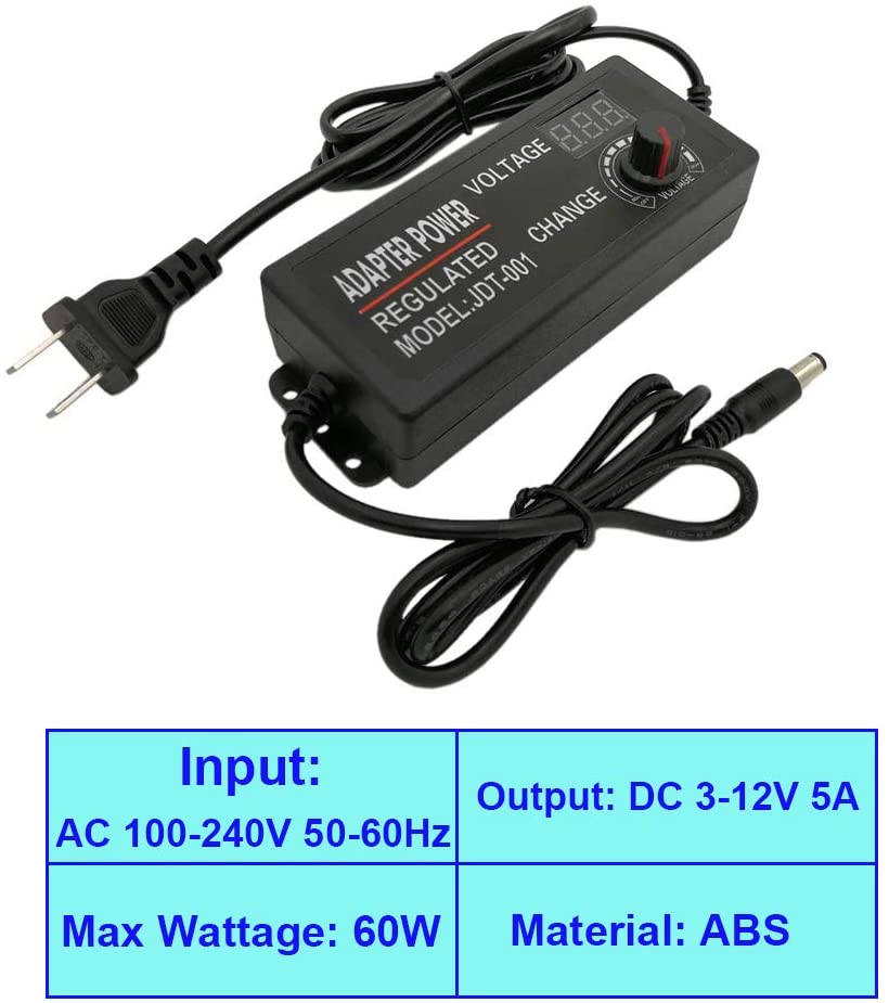 Adjustable AC To DC Power Supply 3V 5V 6V 9V 12V 15V 18V 24V 1A 2A 5A Power Supply Adapter Universal 220V To 12 V Volt Adapter